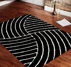 Modern Ivory Geometric Bedroom Rug